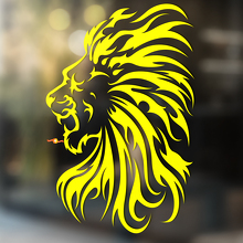 Tête de Lion en Style Langue de Flamme Autocollant Universel en Vinyle_3