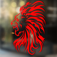 Tête de Lion en Style Langue de Flamme Autocollant Universel en Vinyle_4