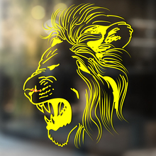 Autocollant mural en vinyle Lion pour fenêtre et salle de bains, autocollant amovible #3
_3
