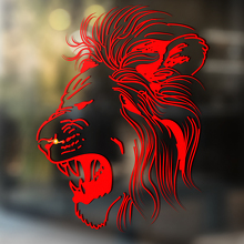 Autocollant mural en vinyle Lion pour fenêtre et salle de bains, autocollant amovible #3
_4