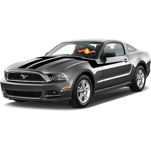 Kit de décalcomanies vinyle avec double accent capot aux bandes latérales pour Ford Mustang 2013-2014
