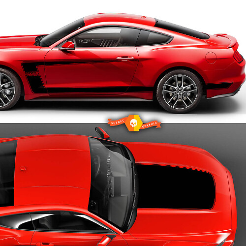 Kit d'autocollants vinyle bandes capot et latérales Boss 302 pour Musclecar Musclecarmodel 2015-24