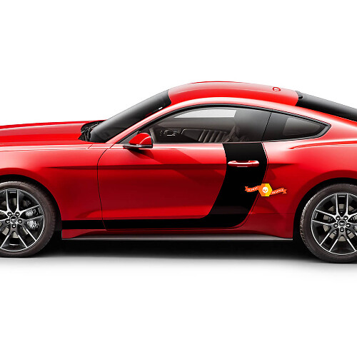 Ford Mustang 2005-2024 Portes latérales Hockey Stripes Autocollants Autocollants
