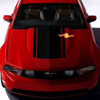 Autocollant d’accent de capot pour Ford Mustang 2005- 2024 Triple rayures

