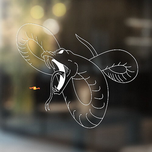 Autocollant en vinyle Serpent en colère pour voitures, fenêtres et murs