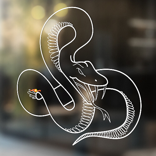 Autocollant mural en vinyle serpent pour fenêtre et salle de bains, autocollant amovible #16
