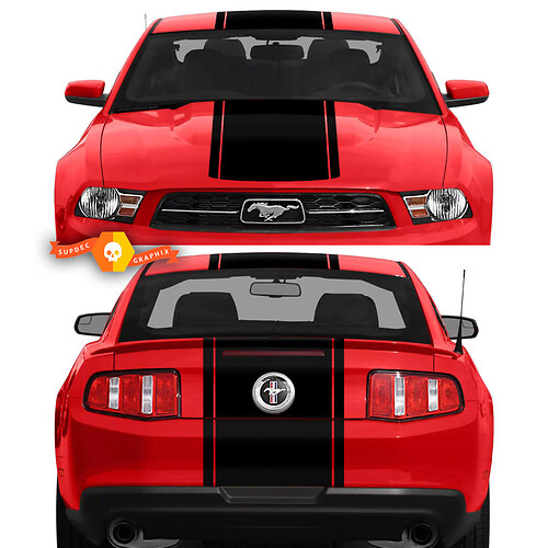 Ford Mustang Rally Capot et coffre Autocollants à rayures pour tout le corps
