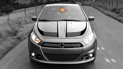 Ensemble d'autocollants en vinyle de bandes d'accentuation pour capot pour Dodge Dart 2013-18
