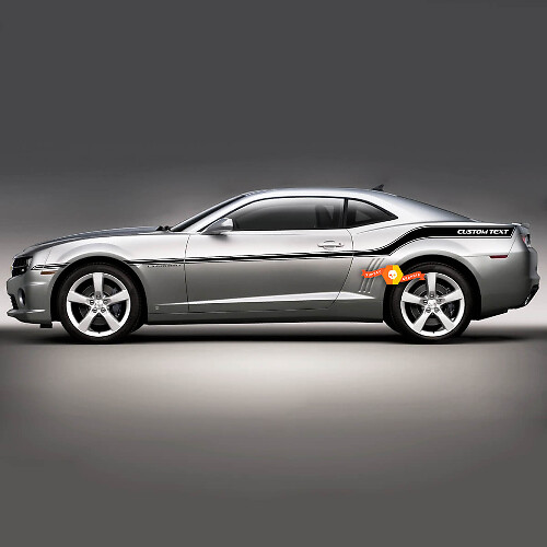 Bandes latérales complètes avec texte personnalisé pour Chevrolet Camaro Racing Sport
