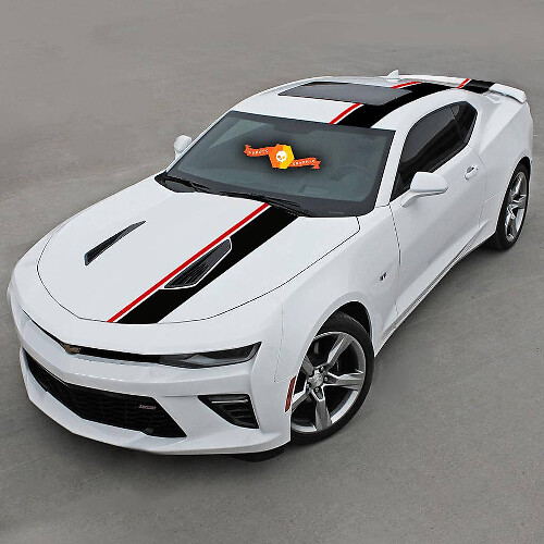 Autocollant Vinyle Bandes Latérales Doubles Pour Chevrolet Camaro 2016-2018