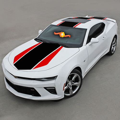 Kit complet de bandes graphiques pour capot, toit et arrière, compatible avec Chevrolet Camaro
