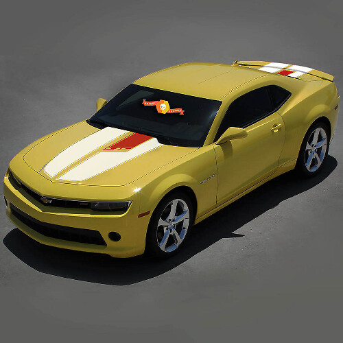 Autocollants Vinyle Style Bande Capot et Coffre Anniversaire 45e Pour Chevrolet Camaro 2010-15