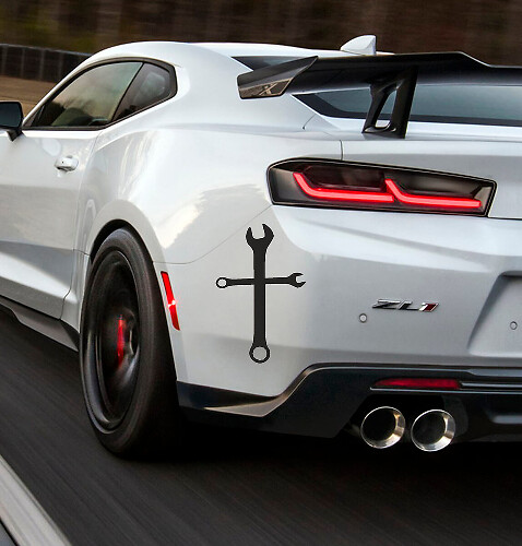 Ensemble d'autocollants en vinyle en forme de croix clé pour Chevrolet Camaro ZL1