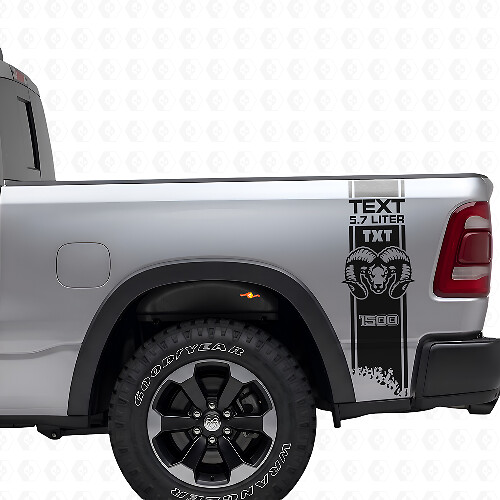 Kit de décalcomanies vinyles latérales arrière style HEMI personnalisé pour Dodge Ram 1500-3500