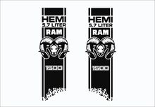 DODGE RAM HEMI 5.7L/6.4L 2x décalcomanies pour 1500 2500 3500 autocollant de bande de corps en vinyle
 3