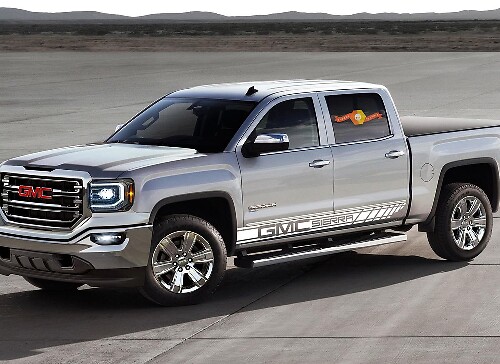 Kit d'autocollants en vinyle à bande latérale décorée pour GMC Sierra 1500