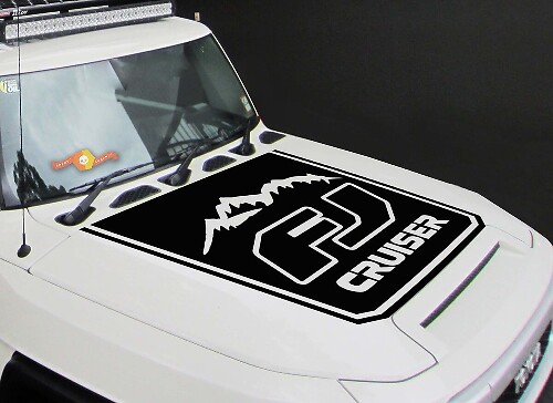 Autocollant en vinyle avec contour de montagne pour capot Toyota FJ Cruiser