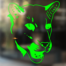 Tigre chat sauvage vinyle mur fenêtre salle de bain autocollant #3
_2