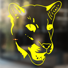 Tigre chat sauvage vinyle mur fenêtre salle de bain autocollant #3
_3