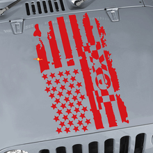 Autocollants Déco Capot Autocollant Vinyle Drapeau Américain pour Jeep Wrangler 3