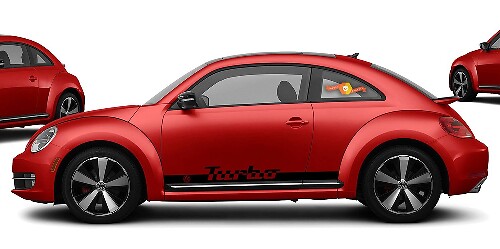 Autocollants en vinyle bande latérale turbo pour Volkswagen Coccinelle