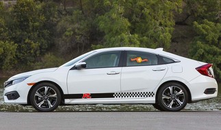 Honda 2x côté jupe vinyle carrosserie autocollant logo graphique accord civic cr-v 2 couleurs
