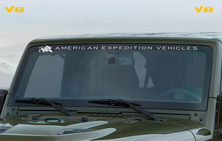Jeep American Expedition Vehicles AEV Autocollant pour pare-brise et deux V8

