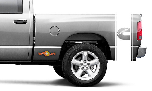 Kit d'autocollants en vinyle de bandes latérales Cummins Turbo Diesel pour Dodge Ram