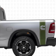 Kit d'autocollants vinyle bandes latérales arrière style C Turbo Diesel pour camions Dodge_3