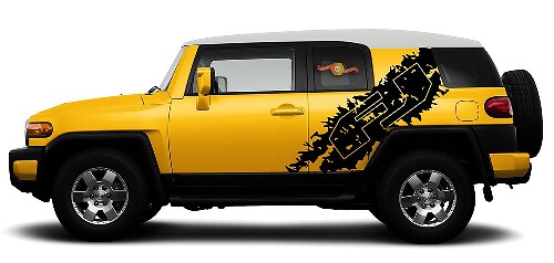 2x Toyota Fj Cruiser Side Vinyl Sticker Graphics Stripe

