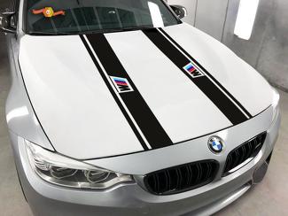 BMW 2x Hood Stripes vinyle autocollant autocollant logo Bmw MPower 1 3 5 7 série x4 x5 x6
