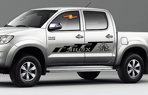 Autocollant en vinyle latéral style montagne Compass pour Toyota Hilux