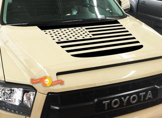 Toyota Tundra Truck 2014-2018 Autocollant de capot en vinyle avec drapeau américain
