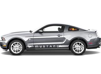 Ford Mustang Rocker Panel Door Side Stripes Stickers - RJ - Bandes Autocollants Inférieur
