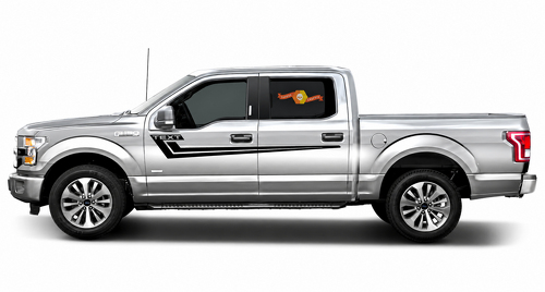 Autocollant vinyle bande rayée Hockey paire latérale pour Ford F-150 2017-2018