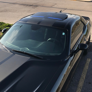 2 Dodge Challenger fenêtre toit ouvrant drapeau américain Hellcat ligne bleue vinyle pare-brise décalque autocollants graphiques
