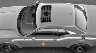 2 Dodge Challenger fenêtre drapeau canadien Hellcat vinyle décalque de pare-brise autocollants graphiques
