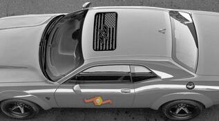 2 Dodge Challenger fenêtre toit ouvrant R/T drapeau vinyle pare-brise autocollant graphique autocollants
