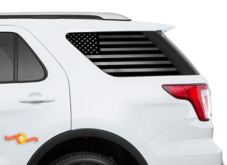 2011-2018 Ford Explorer Sport - Autocollants de pare-brise drapeau américain pour autocollants de vitres arrière
