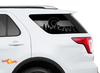 2011-2018 Ford Explorer - Autocollants de pare-brise du drapeau de l'État du Colorado pour les autocollants de vitres arrière
