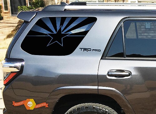 Autocollant en vinyle du drapeau de l'État d'Arizona pour vitre arrière latérale Toyota 4Runner 2010-2019