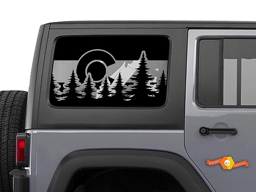 Autocollant de pare-brise Jeep Wrangler Colorado Flag JKU JLU 4Dr 2007-2019 Rubicon Stickers
