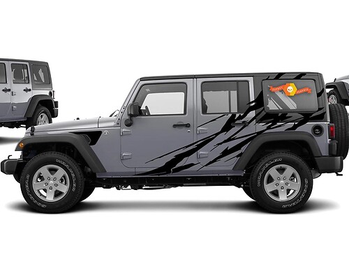 Autocollant en vinyle latéral éclaboussures de boue pour Jeep Wrangler 2018-2019