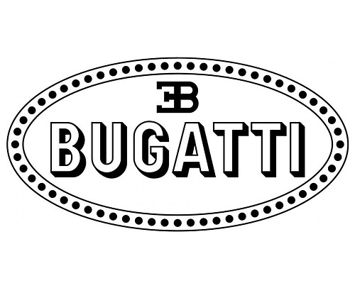 Autocollant vinyle universel logo Bugatti