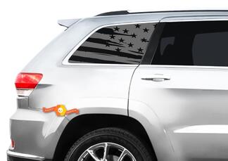 Ensemble de décalcomanies de drapeau - Convient aux fenêtres latérales Jeep Grand Cherokee Laredo USA American
