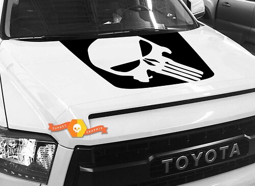 Autocollant graphique Punisher Skull Hood pour TOYOTA TUNDRA 2014 2015 2016 2017 2018 #4
