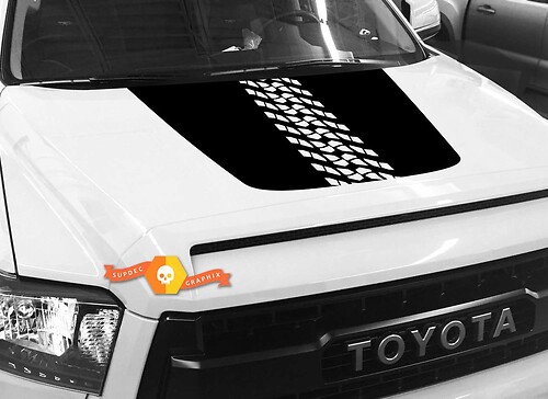 Autocollant Vinyle de Capot à Bande de Roulement de Pneus pour Toyota Tundra 2014-2018