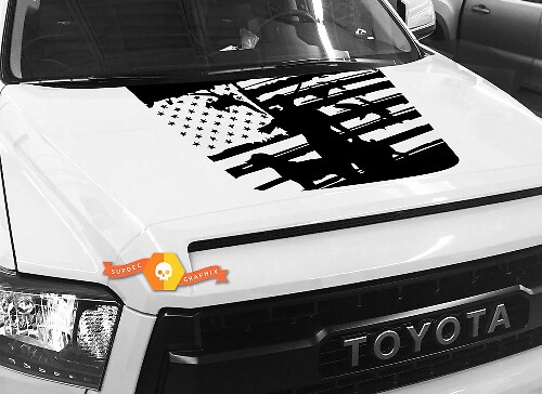 Autocollant capot Drapeau USA usé Duck Hunter pour Toyota Tundra 2014-2018