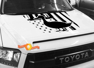 Capot USA drapeau en détresse canards graphiques décalcomanie pour TOYOTA TUNDRA 2014 2015 2016 2017 2018 #13
