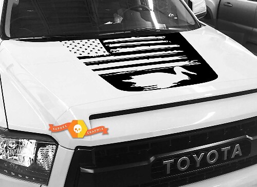 Autocollant en vinyle silhouette canard nageant drapeau USA pour Toyota Tundra 2014-2018